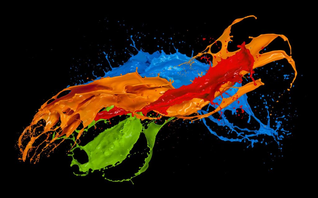 Colorful paint splashes